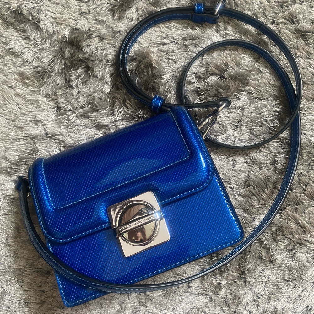 Marc by Marc Jacobs metallic blue mini crossbody
